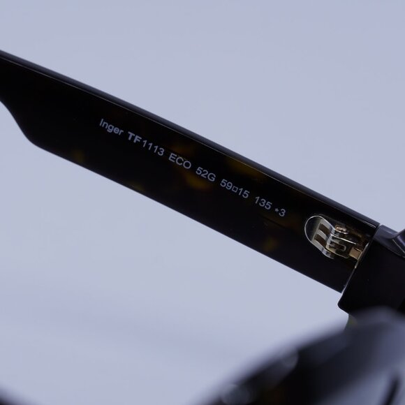 Tom Ford FT1113 52G Inger Sunglasses Dark Havana Round Frame,Brown Mirror Lenses - Picture 6 of 10